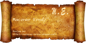 Maczner Ernő névjegykártya