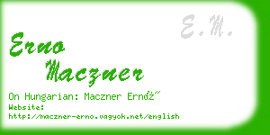 erno maczner business card